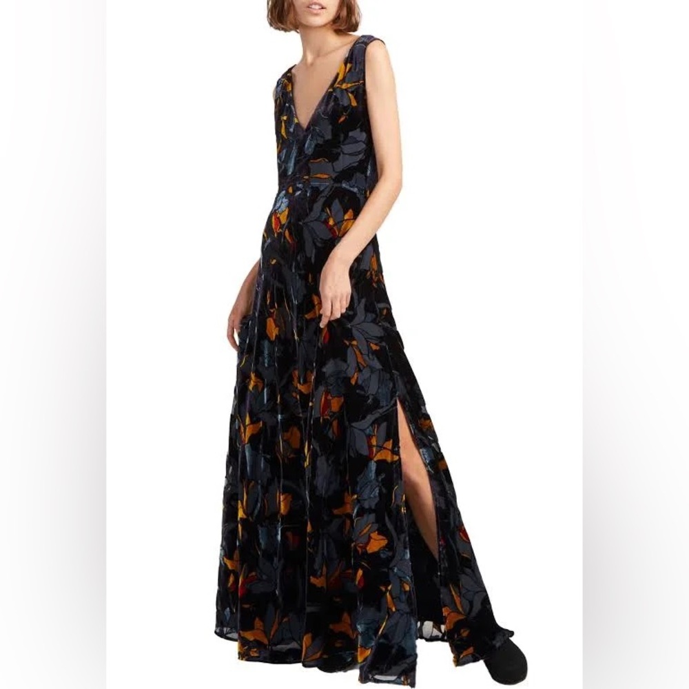 French Connection Aventine Velvet Maxi Dress Size 4